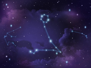 Fototapeta na wymiar Pisces constellation star Zodiac