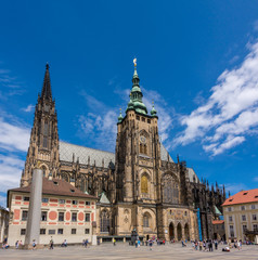 Fototapeta na wymiar Prague, Czech Republic. St. Vitus Cathedral in Prague Castle, Hradcany