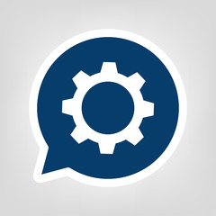 Sprechblase Zahnrad Systemeinstellungen