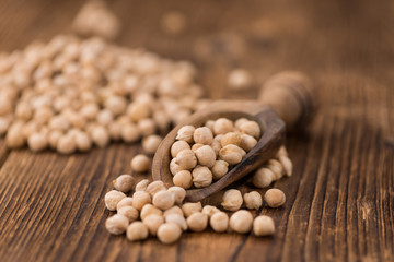 Chickpeas close-up shot, selective focus