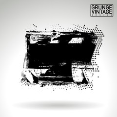 Black brush stroke and texture. Grunge vector abstract hand - painted element. Underline and border design.