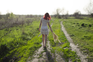 Young  woman in the field.