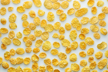 Cornflakes on a white background