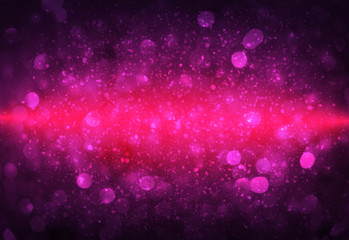 Dark Pink sparkle rays lights with bokeh elegant abstract background. Dust sparks in explosion background. Vintage or retro.
