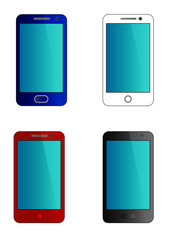 Smartphone, mobile phone isolated with blank screen