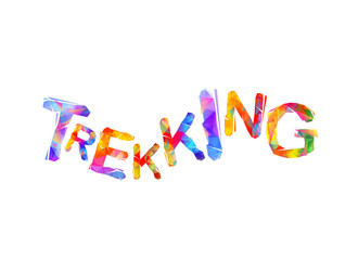 Trekking. Word of triangular letters