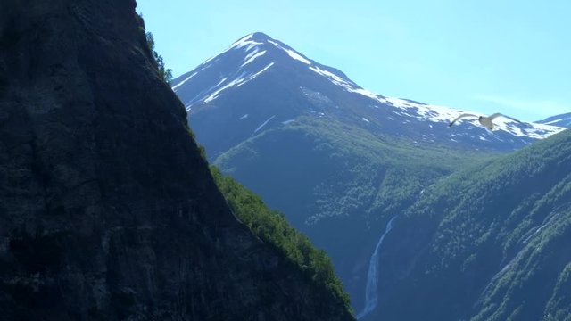 The seven sisters waterfall, Geiranger Fjord, Hellesylt Norway.	