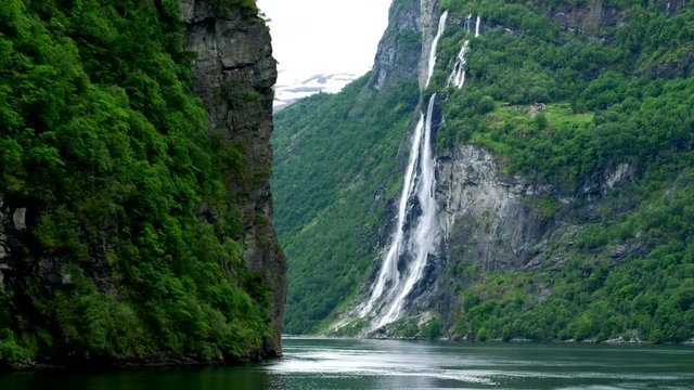The seven sisters waterfall, Geiranger Fjord, Hellesylt Norway.
