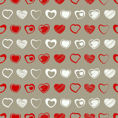 Seamless pattern with hearts for your design