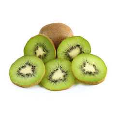 Fototapeta premium Ripe kiwi isolated on white background. Close-up.