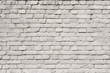 full frame of white grunge textured brick wall background