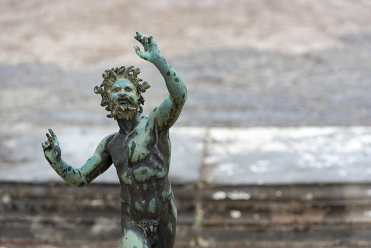 Dancing Faun in Pompeii in Italy
