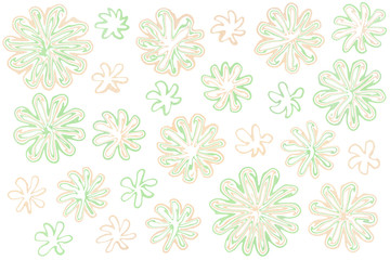 Watercolor abstract flowers on white background