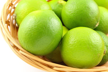 fresh lime fruits in a basket