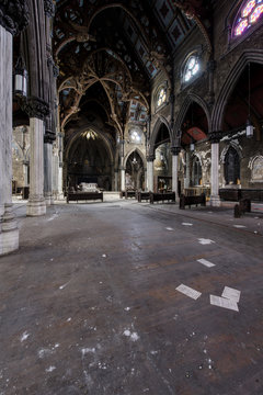 Wood Pews, Marble Columns & Stained Glass Windows - Abandoned Church
