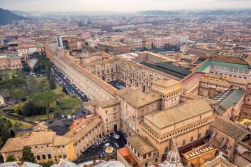 Fototapeta premium St. Peter's square in Vatican city view from St. Peter's Basilica's dome