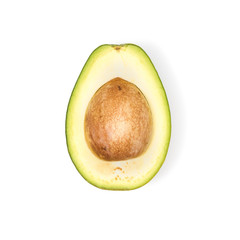 half of fresh avocado with seed