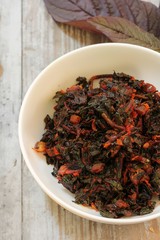 Red Spinach coconut stir fry