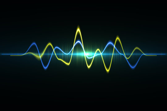 Audio digital equalizer technology, pulse musical.abstract of sound wave , light frequencies or bright equalizer . Neon colorful digital musical bar for technology concept