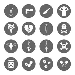 suicide icon set
