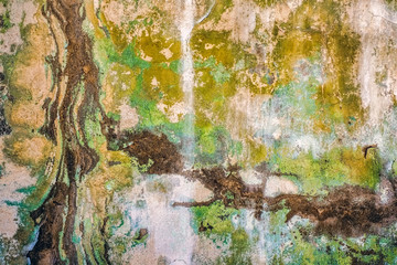 Old wall with discoloration paint
