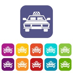 Taxi car icons set