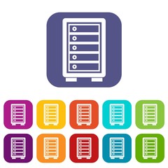 Security safe icons set