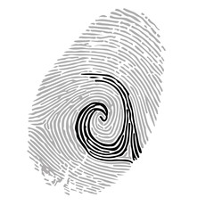 Alphabet Font fingerprint. Letter a. Vector illustration.