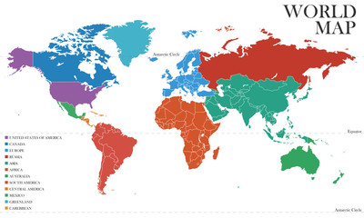 Fototapeta na wymiar World map, vector
