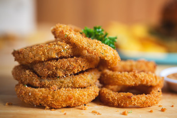 tasty cruncy onion ring stack
