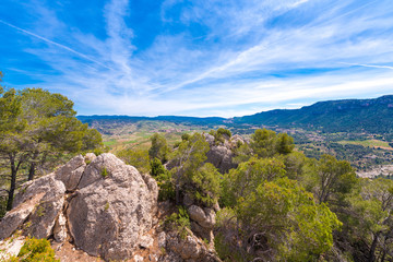 Mountains in the province of Catalunya, Spain. Copy space for text.