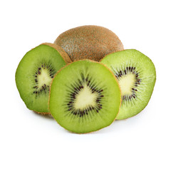 Fototapeta premium Ripe kiwi isolated on white background. Close-up.
