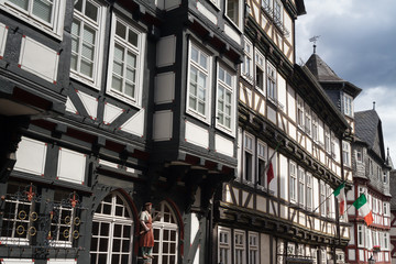 Medieval timberframe houses at the historic centre of Marburg