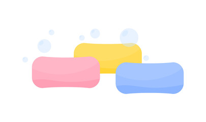 Sponge for cleaning isolated icon in flat style. House cleaning tool, housework supplies vector illustration