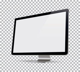 Computer display, monitor, realistic, 3D, isolated - stock vector. - obrazy, fototapety, plakaty