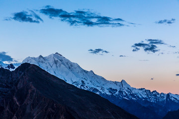The breathtaking dawn of the Hunza Valley from Duiker hill, Pakistan