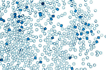 Fototapeta na wymiar Blue glass beads isolated on white background.
