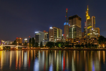 Fototapeta na wymiar view on center of Frankfurt am Main at night