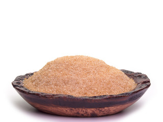 Sugar in Wooden bowl.