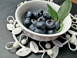 blueberries in a white bowl