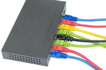 network cables connected to router