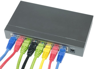 network cables connected to router