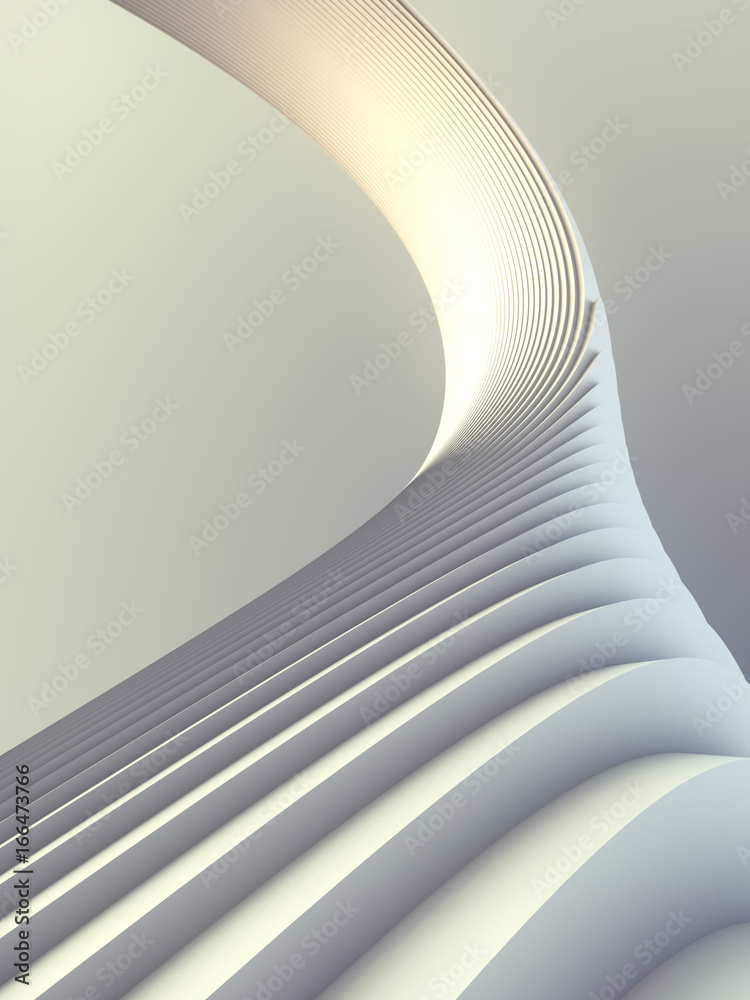 Poster white stripe pattern futuristic background. 3d render illustration