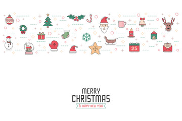 Obraz premium Christmas greeting card or invitation background. Christmas elements modern design.