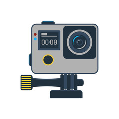 Fototapeta premium Action camera isolated vector icon. Outdoor activity, nature traveling equipment element.