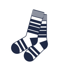 Winter wool socks isolated vector icon. Outdoor activity, nature traveling equipment element.