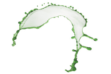 isolated green splash over white background
