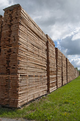 Lumber yard, wooden boards
