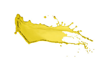 isolated liquid oil splash light yellow color