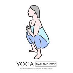 YOGA line drawing illustration, vector illustration graphic design